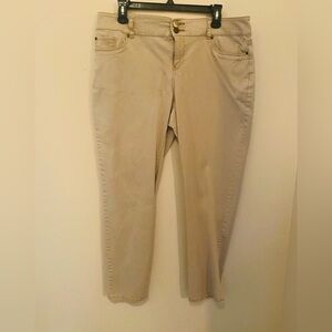 New York & Company Beige Straight Leg Jeans